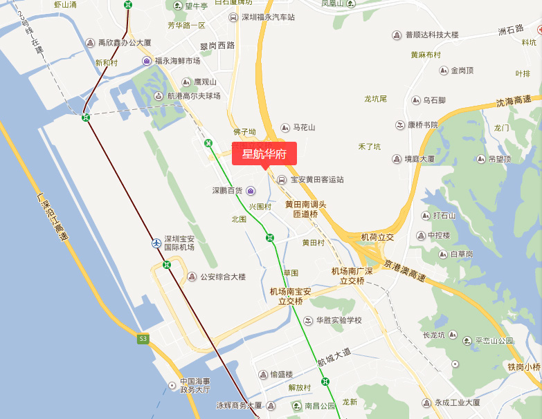 星航华府交通图 