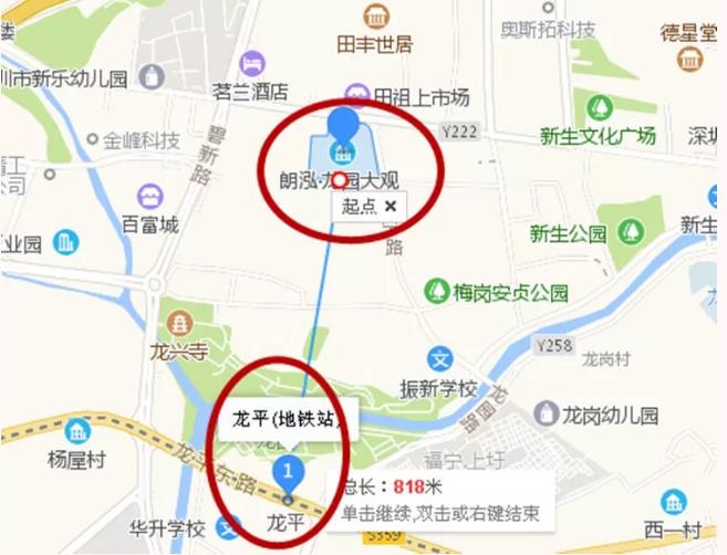 朗泓龙园大观二期位置图 
