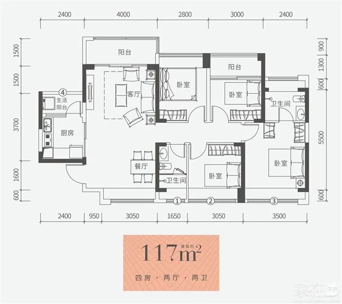珑湾世界花园住宅户型图 