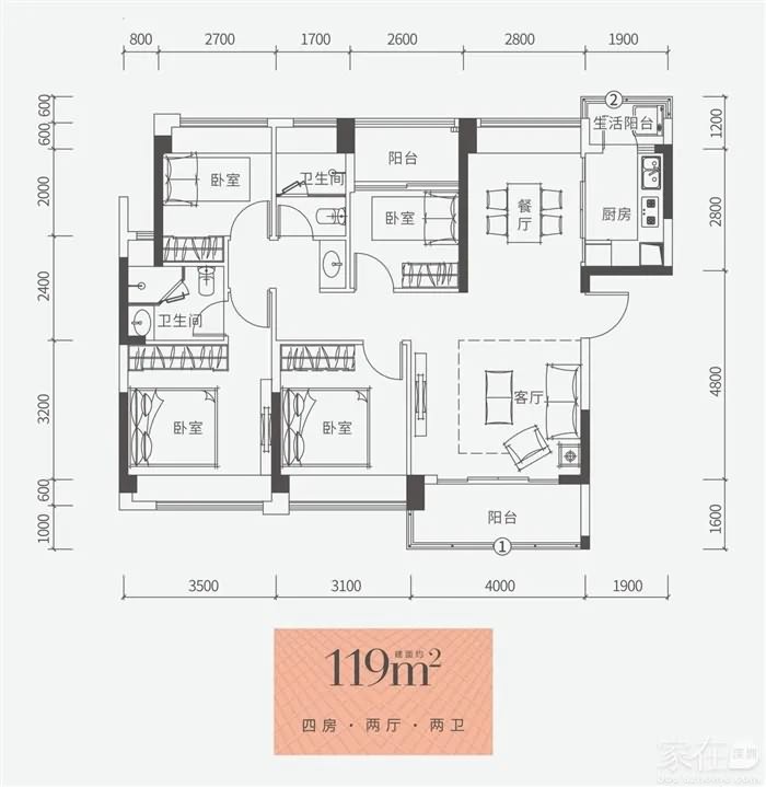 珑湾世界花园住宅户型图 