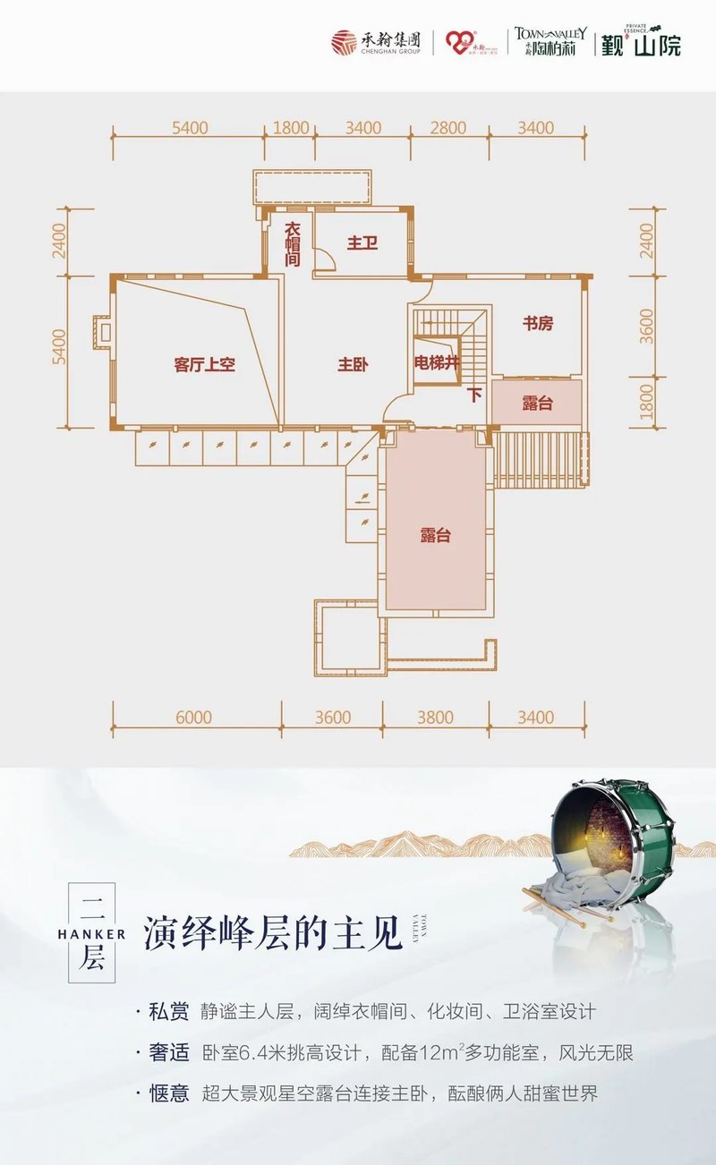 承翰陶柏莉别墅户型图二层 